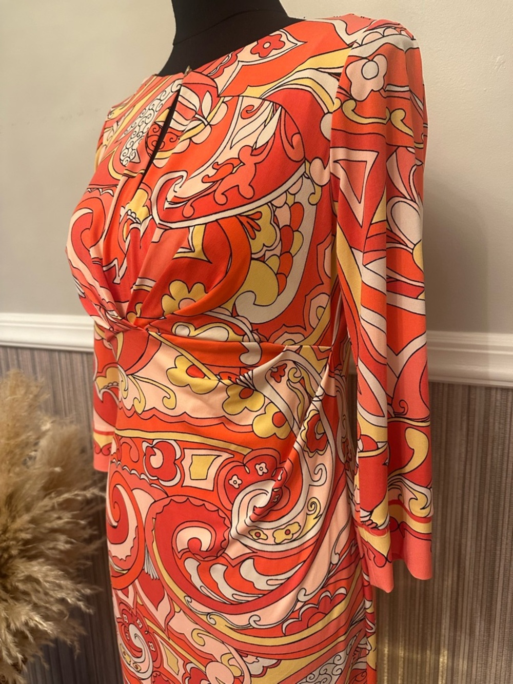 Donna Morgan Retro Paisley Print Shift Dress Size 6 - Picture 3 of 12